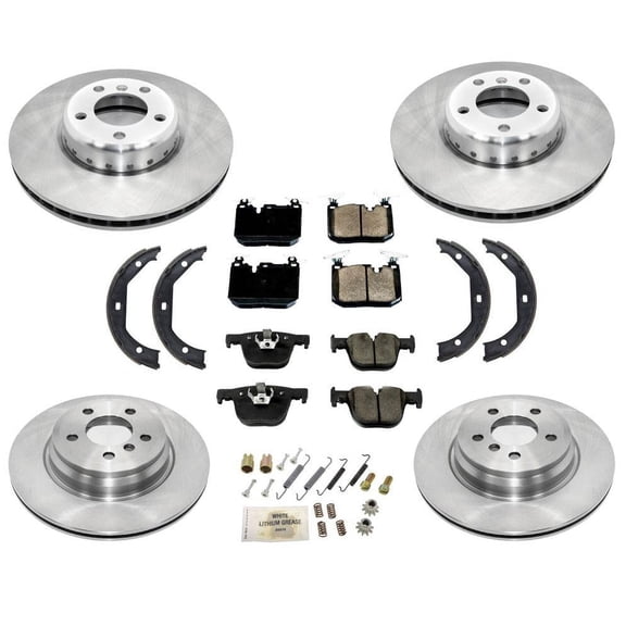 Rotors Ceramic Pads 8pc Kit for BMW 340i xDrive 16-18 No Blue Caliper No GT