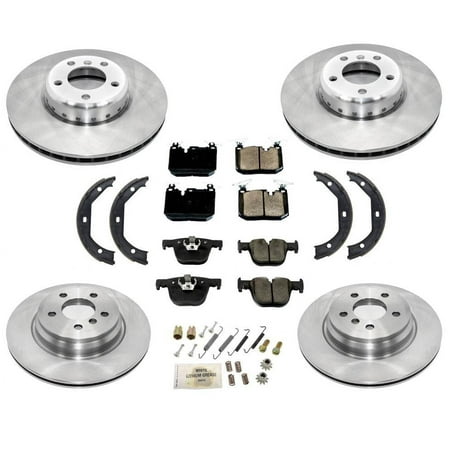 Rotors Ceramic Pads 8pc Kit for BMW 340i xDrive 16-18 No Blue Caliper No GT