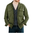 thumbnail image 2 of Wancir Mens Button Down Shirt Jacket Casual Cotton Military Shacket Lightweight Outdoor Cargo Jacket Coat, 2 of 7