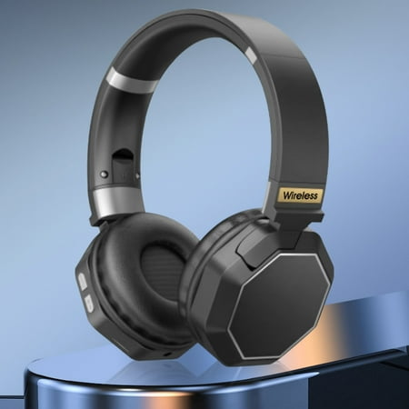 Wireless Gaming Heaadsets maho Headphones Wireless Bluetooth Headset Subwoofer Bluetooth 5.0 Mobile Computer Game Music Sports Game Headphones Black