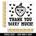 thumbnail image 2 of Thank You Very Berry Much Kawaii Strawberry Hearts Square Rubber Stamp Stamping Scrapbooking Crafting - Medium 1.75in, 2 of 7