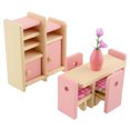thumbnail image 2 of Vogacara Mini juego de muebles para casa de muñecas, casa modelo de juguete para niños, juego de muebles de madera, juguete educativo para niños, juego Muebles de casa de muñecas Comedor Vogacara FN000080-04B, 2 of 6