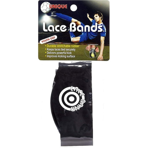 Unique Sports Lace Bands Cleat Lace Covers, Youth - Black