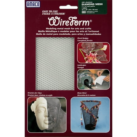 Amaco WireForm 1-Sheet Pack, Aluminum 16" x 20" 1/4" Mesh Diamond