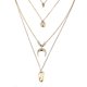 thumbnail image 1 of Collar de cadena multicapa Yuxing Con dije de bola de metal y concha de cauri dorado modelo 23538, 1 of 5
