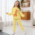 thumbnail image 3 of Uorisanigo 2PCS Girls Boys Sweatsuit Set with Oversized Long Sleeve Cartoon Giraffe Print Pullover Hoodie & Athletic Jogger Sweatpants Fall Winter Outfits for Kids, 3 of 7