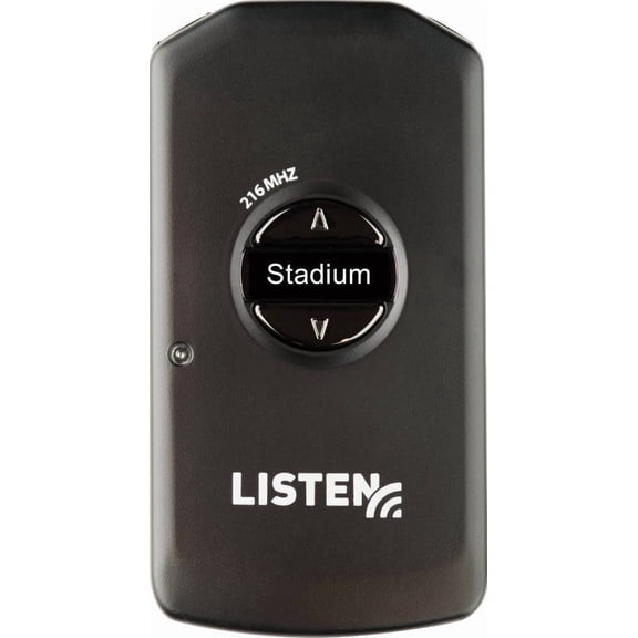 Listen Technologies LR-4200-216 Intelligent DSP RF Receiver (216 MHz), Dark Grey, Frequency Range 216.0125-216.9875 MHz; Earphone/Neck Loop Lanyard LA-430 with DSP Loop Driver Sold Separately