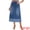Blue, variant on Women's Denim Maxi Contrast Panel A Line Long Jean Skirts Large Blue