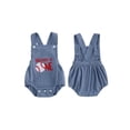 thumbnail image 2 of BemeyourBBs Baby Boys Baseball First Birthday Outfit Half Way To One Years Old Birthday Clothes Summer Romper Overalls Letter Baseball Embroidery Short Sleeve Bodysuits Jumpsuits Overalls, 2 of 9