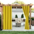 thumbnail image 1 of ZXNYH Linen Look Indoor/Outdoor Curtains, 105 x 95 Inch, Cream, Set of 2 Panels – Waterproof, Privacy, Sun Blocking Textured Grommet Curtains for Patio, Pergola, Porch, Deck, Lanai, and Cabana, 1 of 6