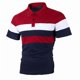 thumbnail image 1 of Polo de trabajo de manga corta para hombre Camiseta a rayas con bloques de color Camiseta ajustada, 1 of 1