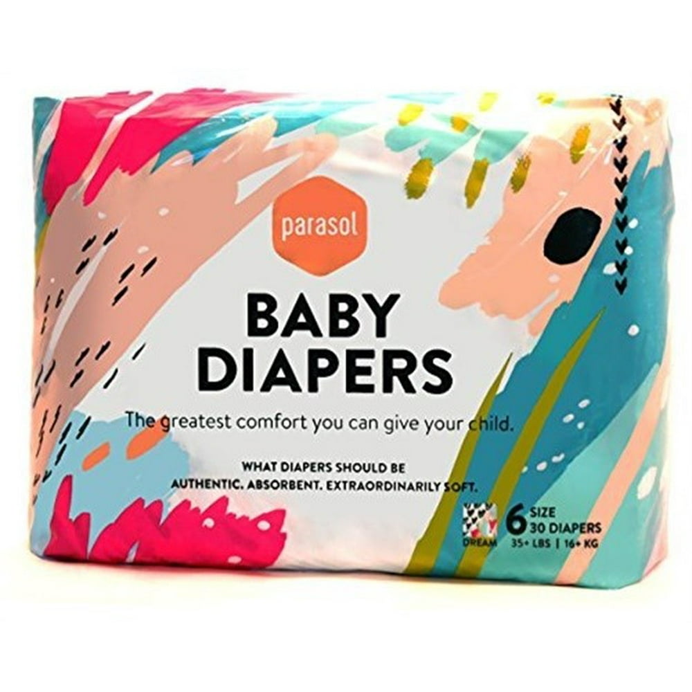 Parasol Diapers Pack Of 4 Dream, Size 6 (35+ Lbs), 120 Diapers