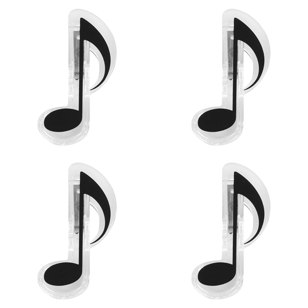 4uds. Clips de papelería, Clips de notas musicales multicolores para cuaderno (negro), 2 uds.
