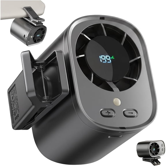Portable Ice-Cooling Clip Fan, 360° Rotation 199 Speeds Rechargeable Mini Fan Handheld