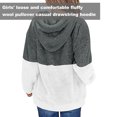 thumbnail image 4 of Laklulu - Sudadera con capucha para niñas, de forro polar difuso, informal, holgada, con bolsillos, 4 of 5