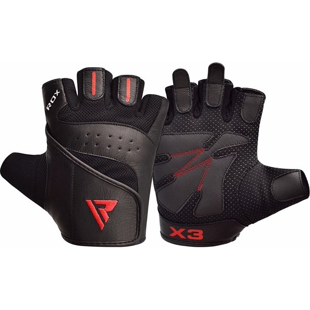 RDX Weight Lifting Gloves Leather for Gym Workout Breathable with