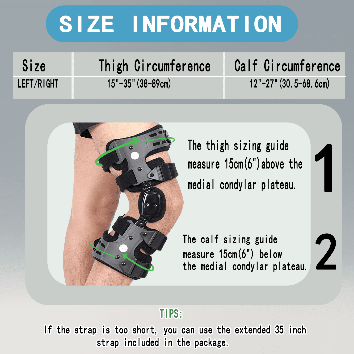 Komzer Elite Dual Adjustment Osteoarthritis Knee Brace for Women & Men, OA Unloader Knee Brace for Osteoarthritis, Arthritis Pain, Lateral Degeneration Knee Support (Gray, Right)