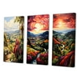 thumbnail image 3 of Designart "Twilight Bliss in the Vineyard" Farmhouse Wall Art Set Of 3 - Green Vineyard Canvas Set For Living Room Decor, 3 of 7