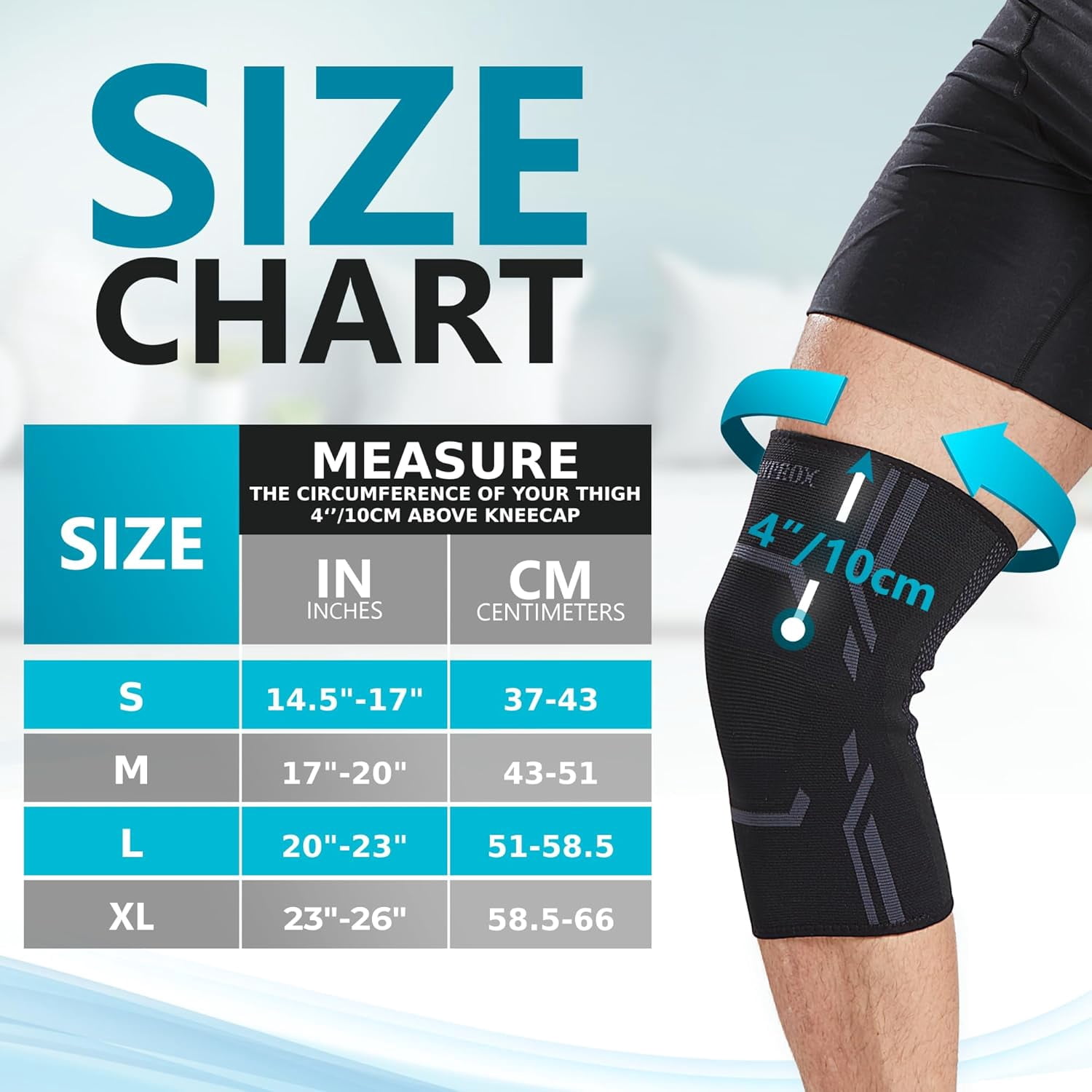 Knee Compression Sleeve for Men and Women (2 Pack), Support Br Running Work out (Medium)