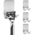 thumbnail image 1 of Soporte para maquinilla de afeitar para ducha, paquete de 4 ganchos para maquinilla de afeitar de acero inoxidable, ganchos autoadhesivos impermeables para colgar en el baño, cocina, para organizar, 1 of 1