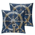 thumbnail image 2 of Acheng Navy Blue Nautical Throw Pillow Covers White Coastal Ocean Anchors Pillow Covers Couch Decorative Outdoor Square Pillow Cushion Cases for Living Room Sofa Bed Home Decor,2 Pcs White, 2 of 6
