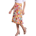 thumbnail image 4 of Faldas Midi Peasant de Mujer INSPIRE CHIC con Cintura Elástica A-Line y Estampado Floral Abstracto L, 4 of 6