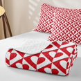 thumbnail image 4 of Castle Fairy Retro Heart Check Twin Quilt Set 2 Pieces,Minimalism Love Motif Twin Coverlet Set,Red White,1 Bedspread and 1 Pillowcase, 4 of 7