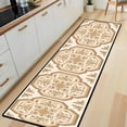 thumbnail image 4 of Beige Gold Octagonal Medallion Hallway Runner Rug, French Country Long Floor Mat, Non-Slip Washable Vintage Ornate Rug for Entryway Kitchen, 4 of 9