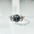 thumbnail image 2 of Natural Snowflake Obsidian Ring, Snowflake Obsidian Gemstone Ring, Tiny Bohemian Ring, 925 Sterling Silver, Designer Womens Ring, Christmas Thanksgiving, Handmade Statement Jewelry, Natural Obsidian, 2 of 8