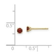 thumbnail image 3 of Auriga 14k Yellow Gold Garnet Stud Earrings for Women(L-3mm, W-3mm), 3 of 6