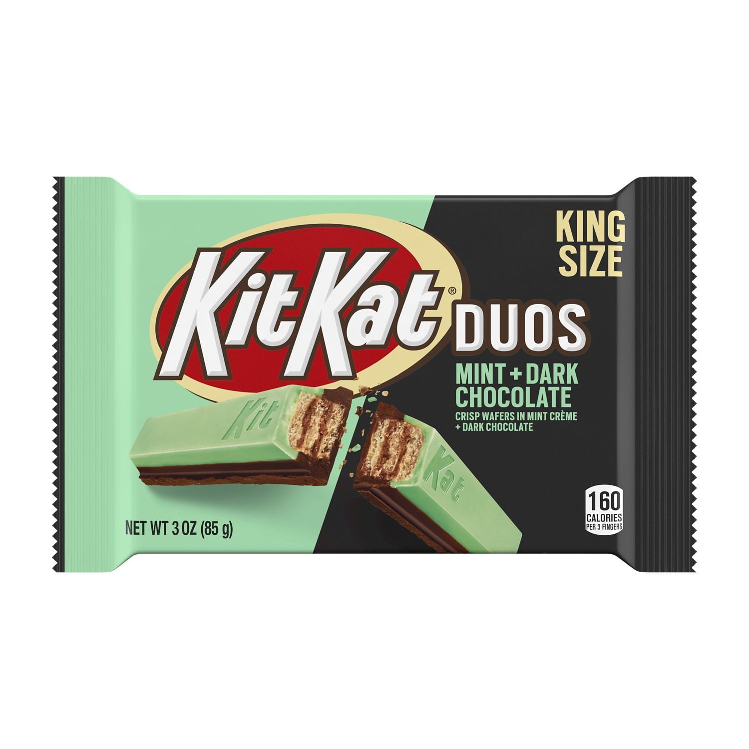 KIT KAT®, DUOS Mint Creme and Dark Chocolate King Size Wafer Candy, 3 oz, Bar