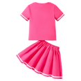 thumbnail image 4 of Gerichy Girls Summer Outfits, Toddler Girls Short Sleeve Ruffle Solid Casual T Shirt Tops Denim Shorts Jeans 2PCS Outfits, 4 of 9