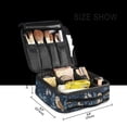thumbnail image 3 of FORMRS Travel Makeup Bag Large Capacity Train Case Cosmetic Organizer with Adjustable Dividers, Blue Cartoon Owl Pattern, 3 of 8