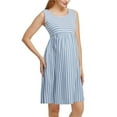 thumbnail image 3 of Ecavus Womens Maternity Tank Dress Sleeveless Knee Length Blue White Stripe M, 3 of 4
