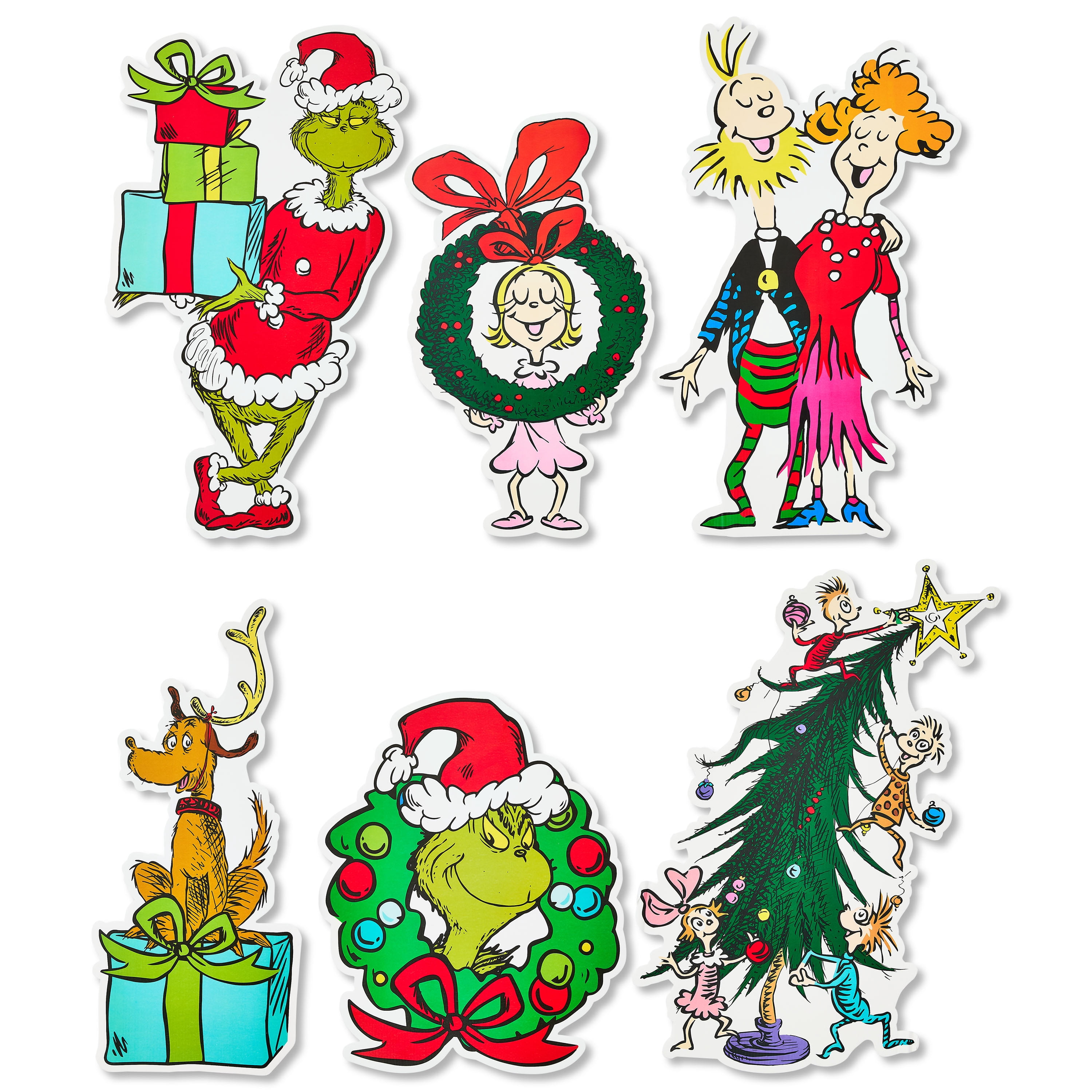 The Grinch Corrugated PVC Christmas Yard Stakes, 6 pc, by Ruz