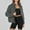 Dark Gray, variant on AOOCHASLIY 2023 Women Tops Women's Fashion Solid Color Jacket Casual Long Sleeve Button Short Coat Winter Household Coat