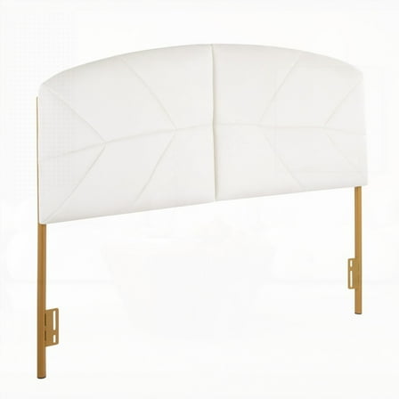 LumiSource's Lindsey Headboard with Gold Steel and Cream Velvet for Bedroom Style