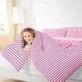 thumbnail image 3 of Feelyou Bow Letter G Bedding Comforter Set for Girls, Pink Stripes Line Full Bedding Set, Pink Reversible, 7 Pieces, 3 of 7