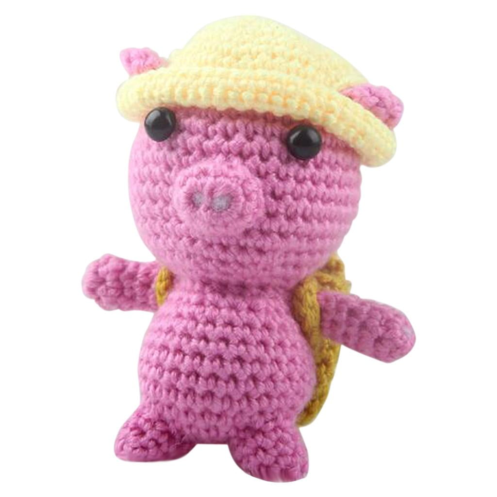 DIY Cute Pig Doll Crochet Kit for Beginners Hand Knitting Animal Stuffed Toy