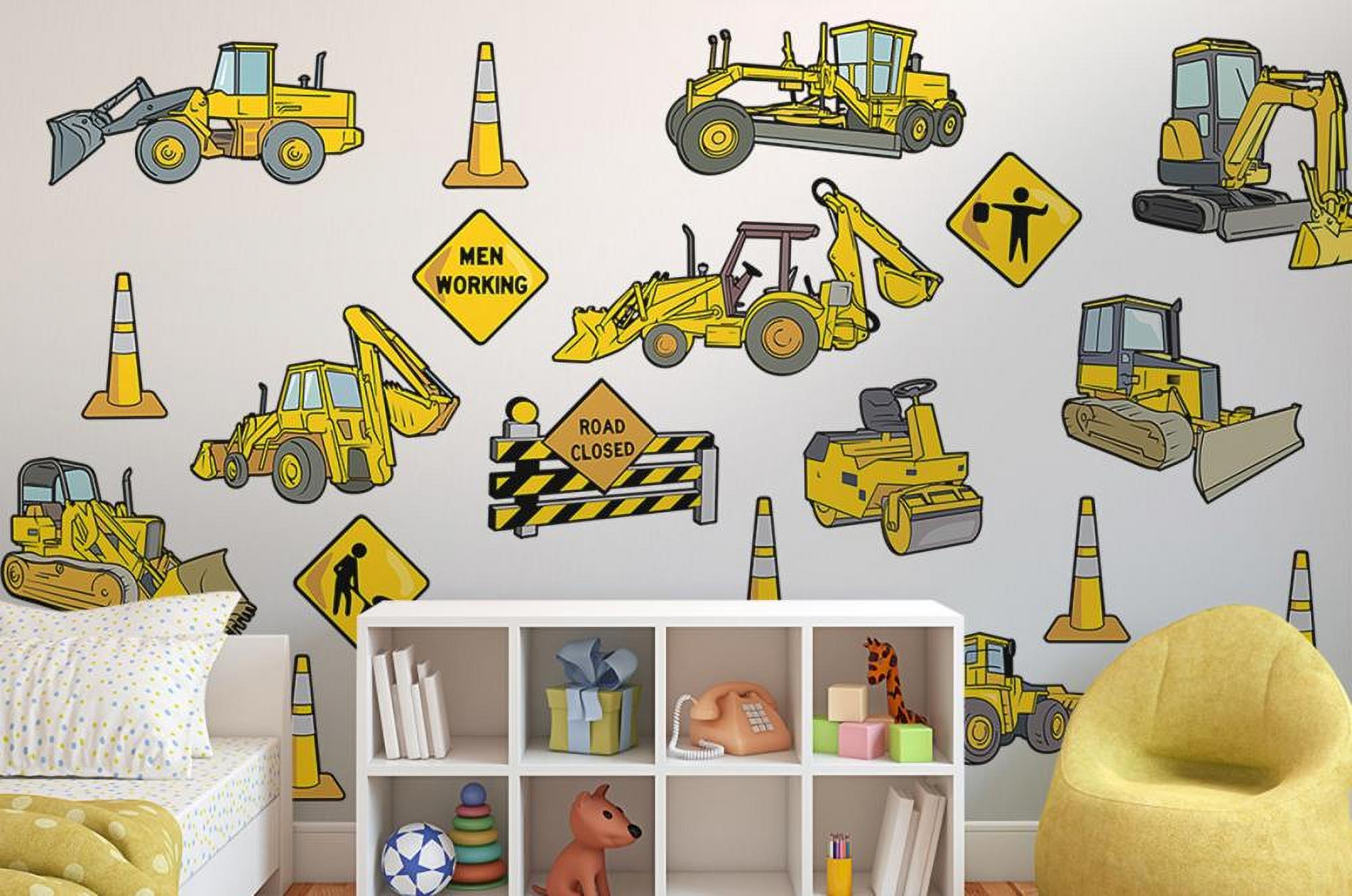 Construction Vehicles Wall Decal Sticker Sticker Set by Wallmonkeys