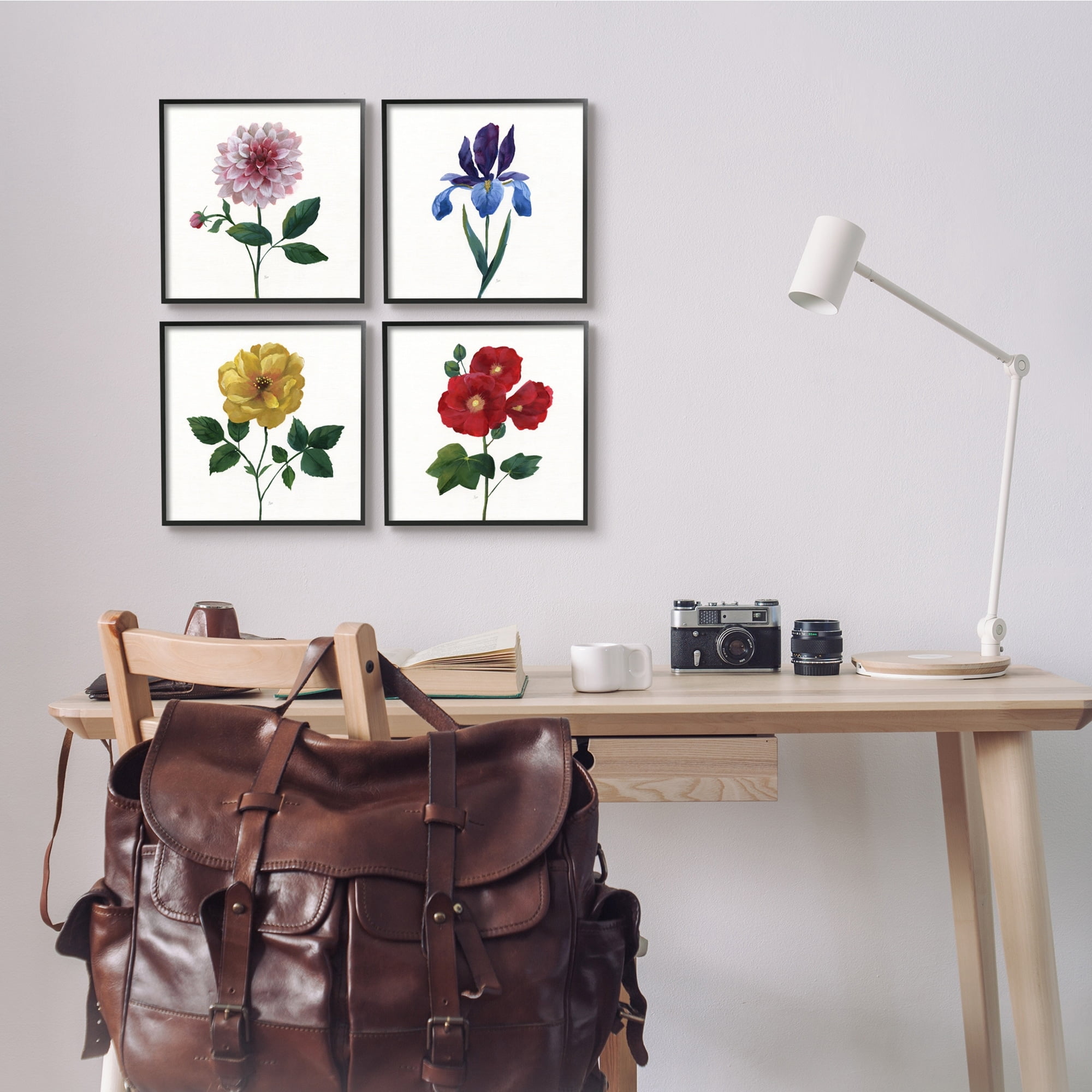 Stupell Indtries Bold Florals Blossoming Poppy Iris Dahlia Spring Flowers,12 x 12,Design by Nan