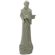 23.5" Speckled Ivory St. Francis of Assisi Religious Bird Feeder Outdoor Garden Statue