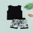 thumbnail image 3 of Boys Sets Letter Crew Neck Sleeveless Vest Tree Shorts, 3 of 6