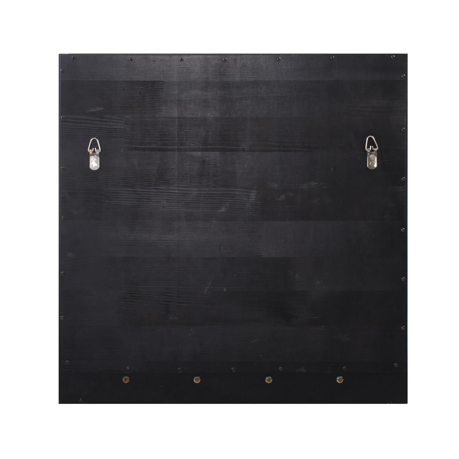 Tyler Dillon Matte Black Wall Mirror with Storage Shelf & Garment Hooks - 24"H x 24"W