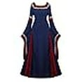 thumbnail image 3 of Famajia Womens Medieval Renaissance Costume Cosplay Victorian Vintage Retro Gown Long Dress Navy 2X-Large, 3 of 4