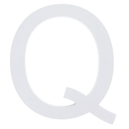 MDF Wood White Painted Letter Q (6 Inches)