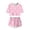A-Pink87, variant on JAJAHO Girls Short Sleeve Set Gesture Print Summer Outfit Crop Top And Shorts 2 Piece Set For Kids Teens 4-14Y Soft Outfits