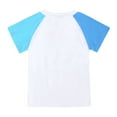 thumbnail image 4 of Uuszgmr Summer Outfits For Girls 2024 New Lapel Color Collision Short Sleeved T-Shirt Sweatpants Girl Clothes Set Light Blue 9-10 Years, 4 of 6