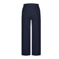 thumbnail image 5 of Womens Cargo Pants Cotton Eastic Waist Pant Comfy Wide Leg Joggers Cargo Sweatpants Y2k Pant with Pockets Streetwear Navy 2XL, 5 of 7
