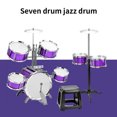 thumbnail image 4 of 7 Drum Set with Stool Thickened PVC Drumhead Musical Instruments for Beginners, 4 of 7